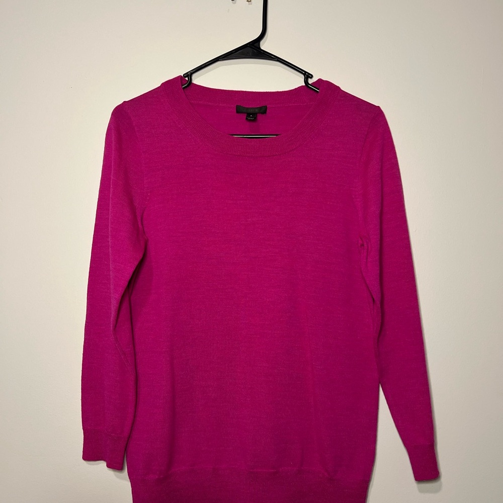 J Crew Tippi Wool Sweater, Raspberry Pink